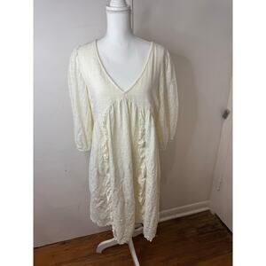 Sundance Ivory Cottage Core Dress Amde in India Size Medium